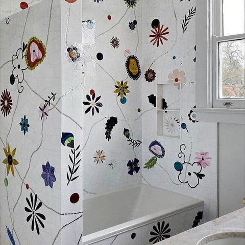 Just received this image of our Surrealistic Floral in bath