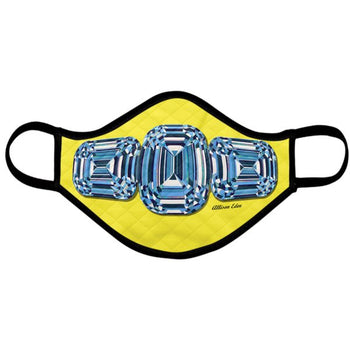 Blue Diamond Yellow Fashion Face Mask