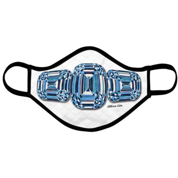 Blue Diamond & White Fashion Face Mask