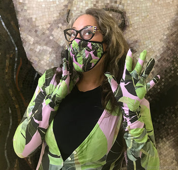 Wrap Dress Duster/Gloves/Fashion Mask Set