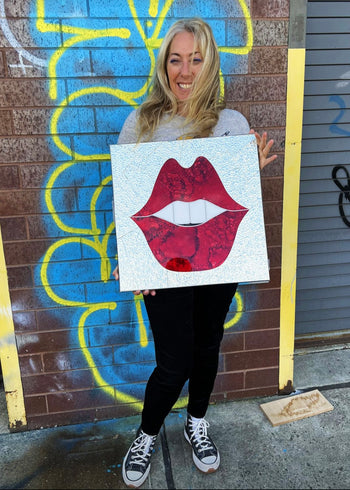 SMILE Lips extra BLING mirror artwork