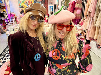 Peace & Love !!! Aqua Blue stained glass necklace by Allison Eden Studios