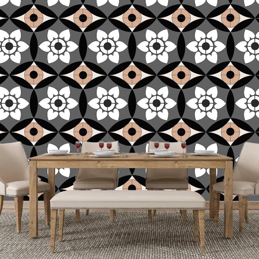 Circle Geometric Neutral Wallpaper – Allison Eden Studios